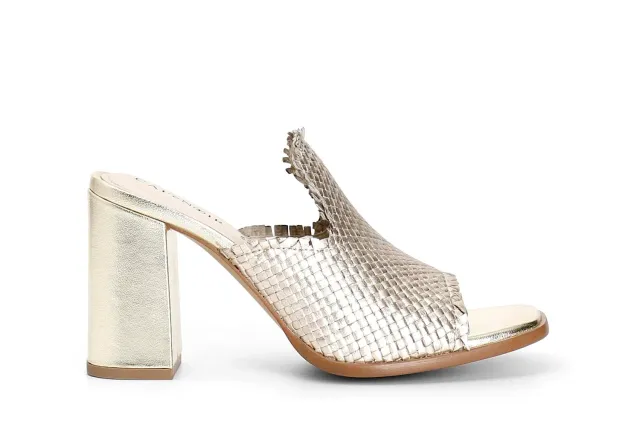 CafèNoir Sabot Donna in Pelle Intrecciata Tacco 9 cm