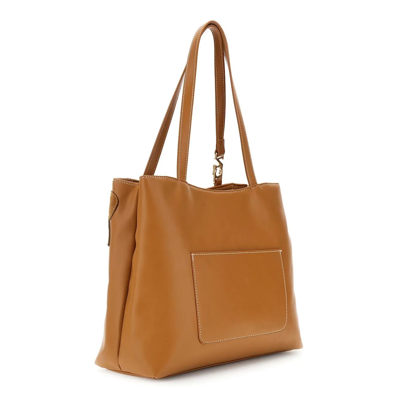 CafèNoir Shopping Bag Similpelle Nocciola Fiori Donna