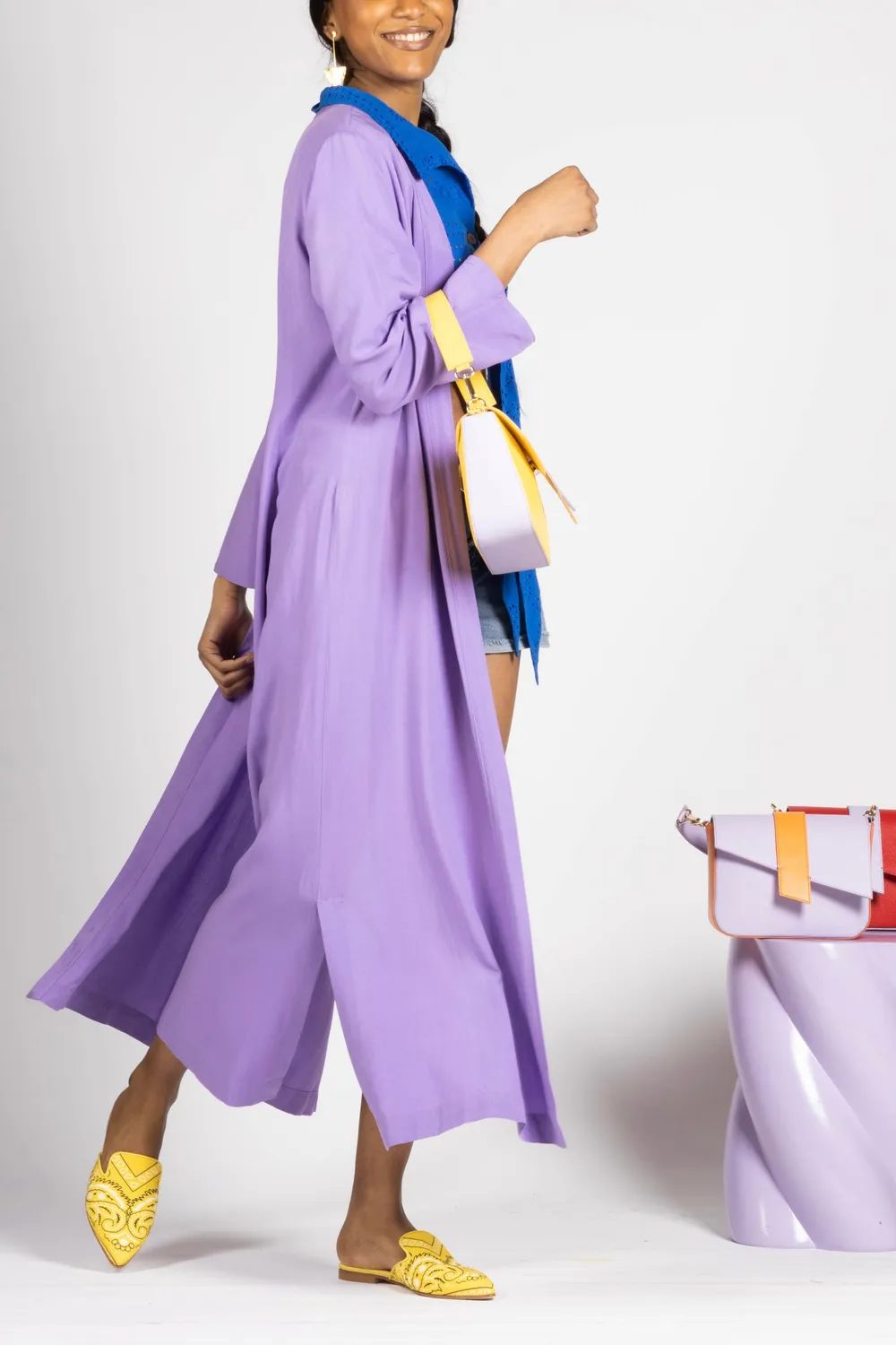 Figus Amalfi kimono viscosa lilla fluido