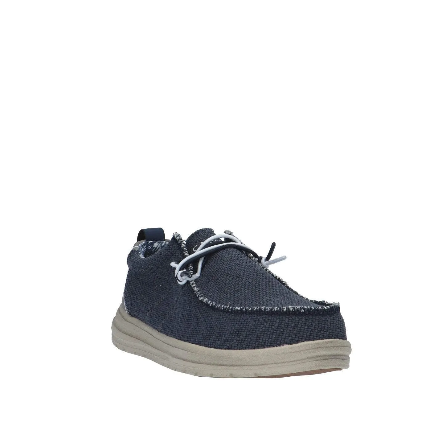 CafèNoir Barca Uomo Canvas Crema con Suola Gomma