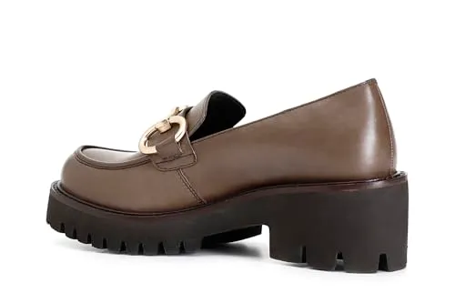 CafèNoir Mocassino donna pelle morsetto fango 39