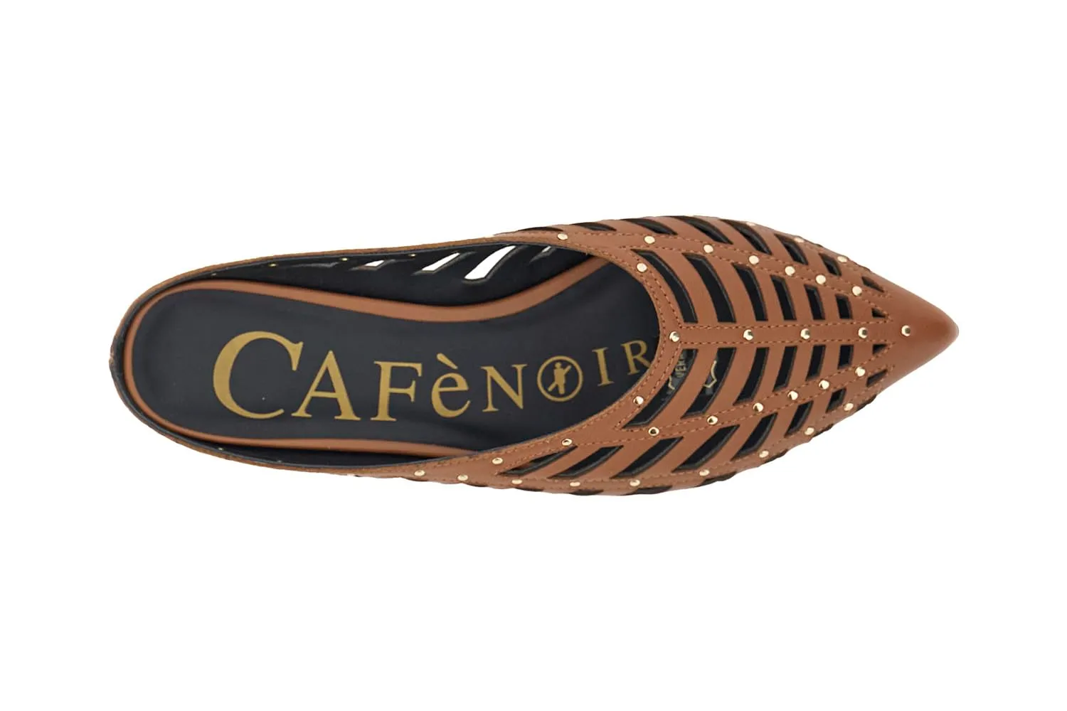 CafèNoir Sabot Donna Nappa Traforata con Borchie Cuoio 38
