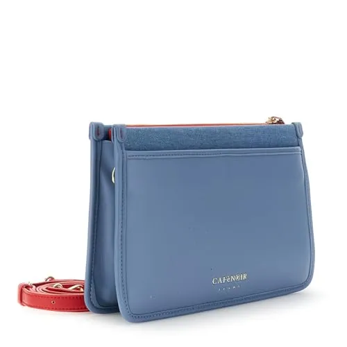 CafèNoir Clutch Canvas Nappa Pochette Denim