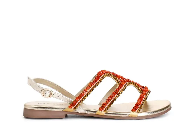 CafèNoir Sandali Strass Multi Corallo 39 EU tacco basso