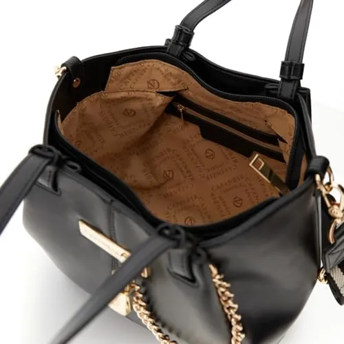 CafèNoir Shopping bag donna nera lucchetto catena