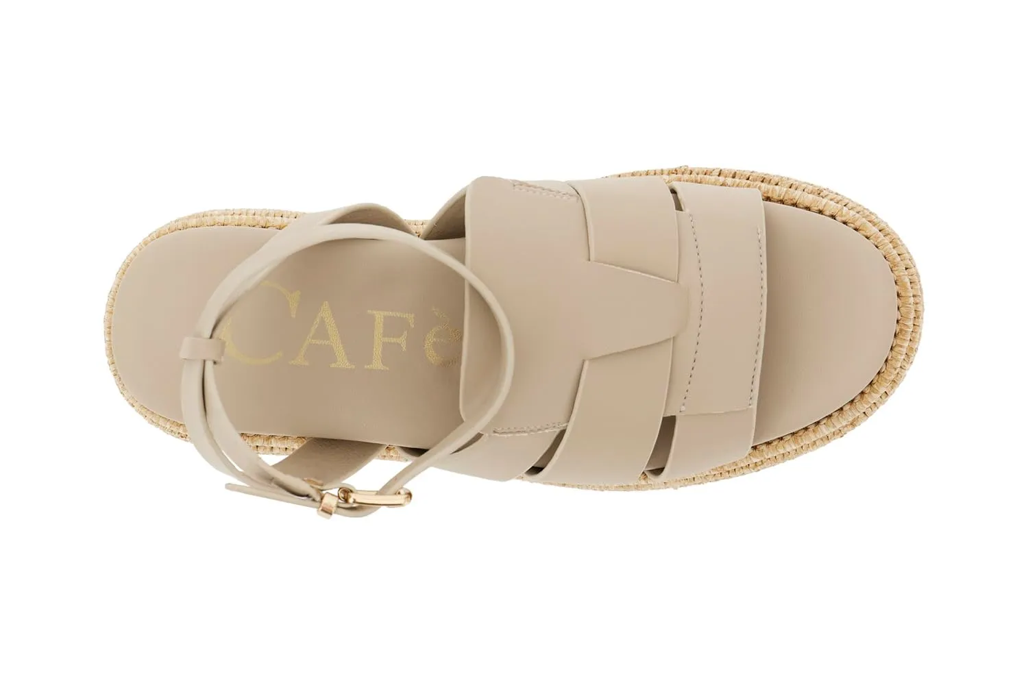CafèNoir Sandalo Donna Zeppa Rafia 38 EU Beige