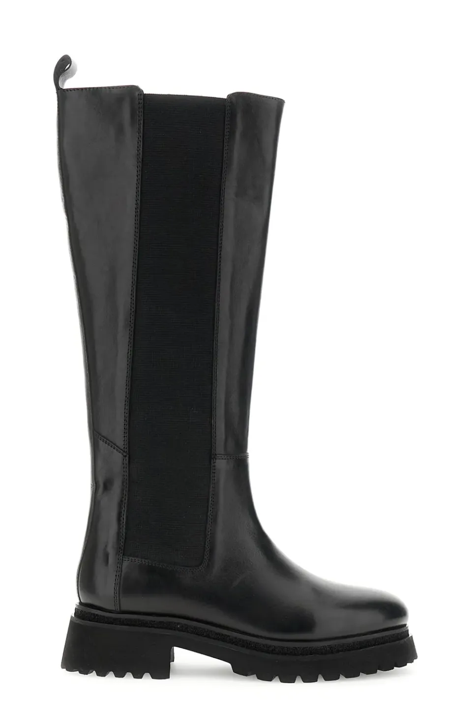 CafèNoir Stivali Pelle Nero Elastico Tacco 5,5 cm