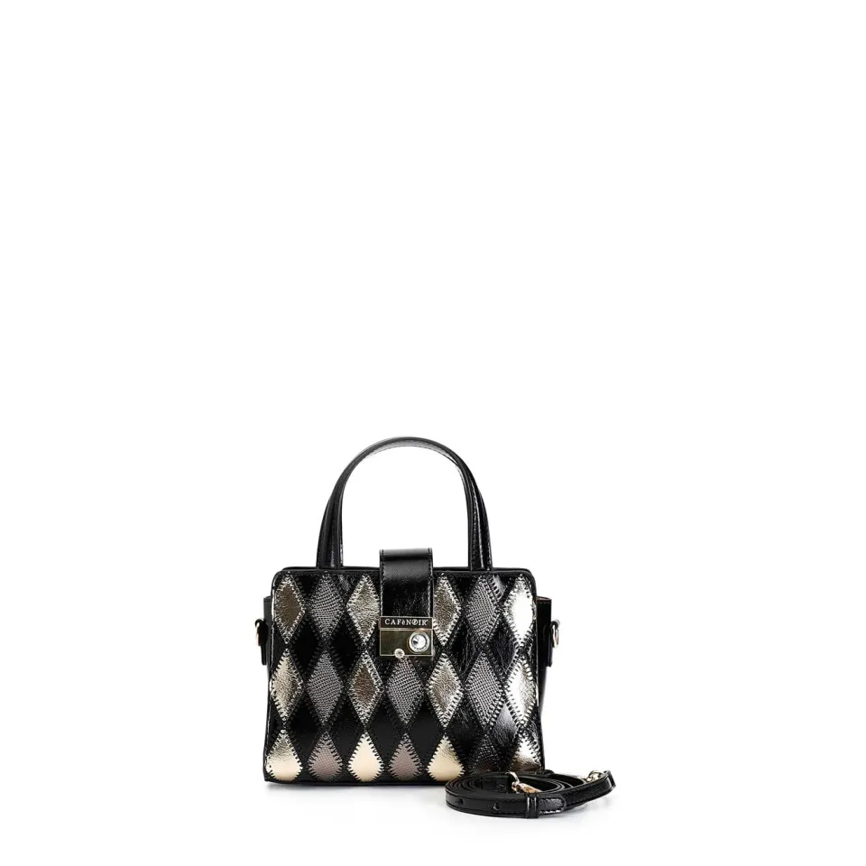 CafèNoir Minibag Rombi Patchwork Nero Strass
