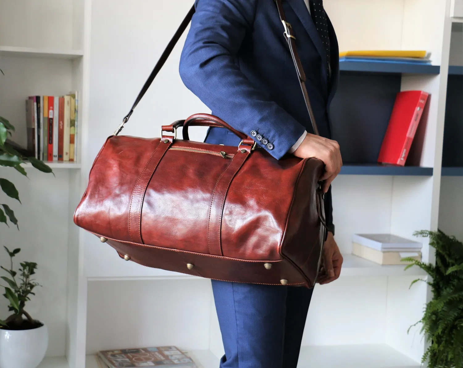 Aigin Milano Weekender Borsone Viaggio Pelle