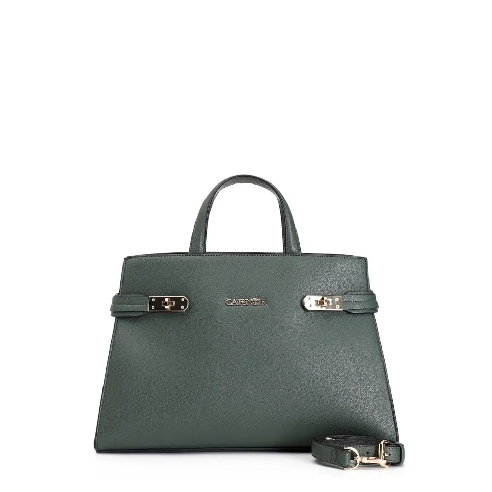 CafèNoir Tote Donna Verde Effetto Bottalato Tracolla