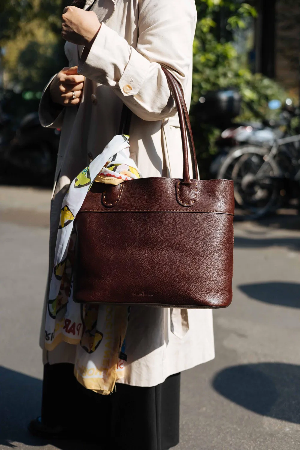 Aigin Milano Handmade Tote Borsa Pelle Naturale Tracolla
