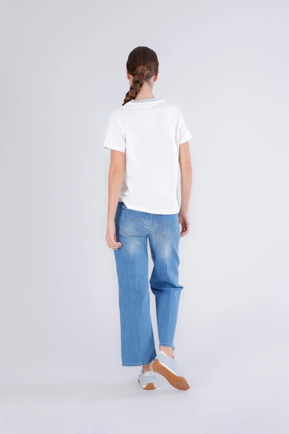 CafèNoir T-Shirt Stampa Fiori Donna off White M lurex