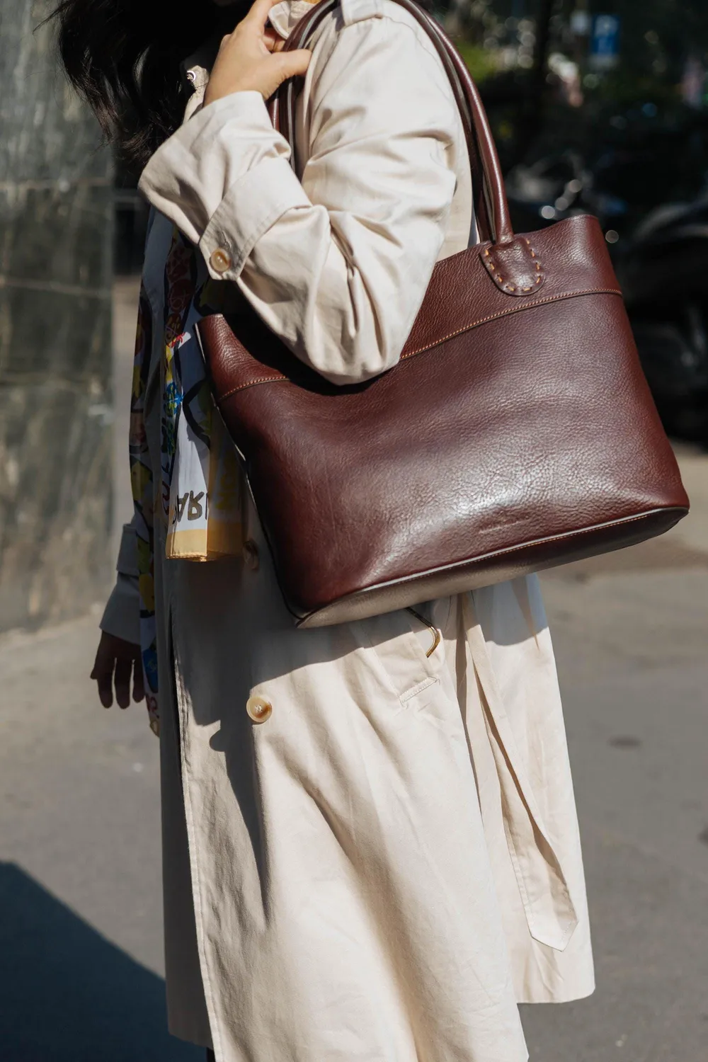 Aigin Milano Handmade Tote Borsa Pelle Naturale Tracolla