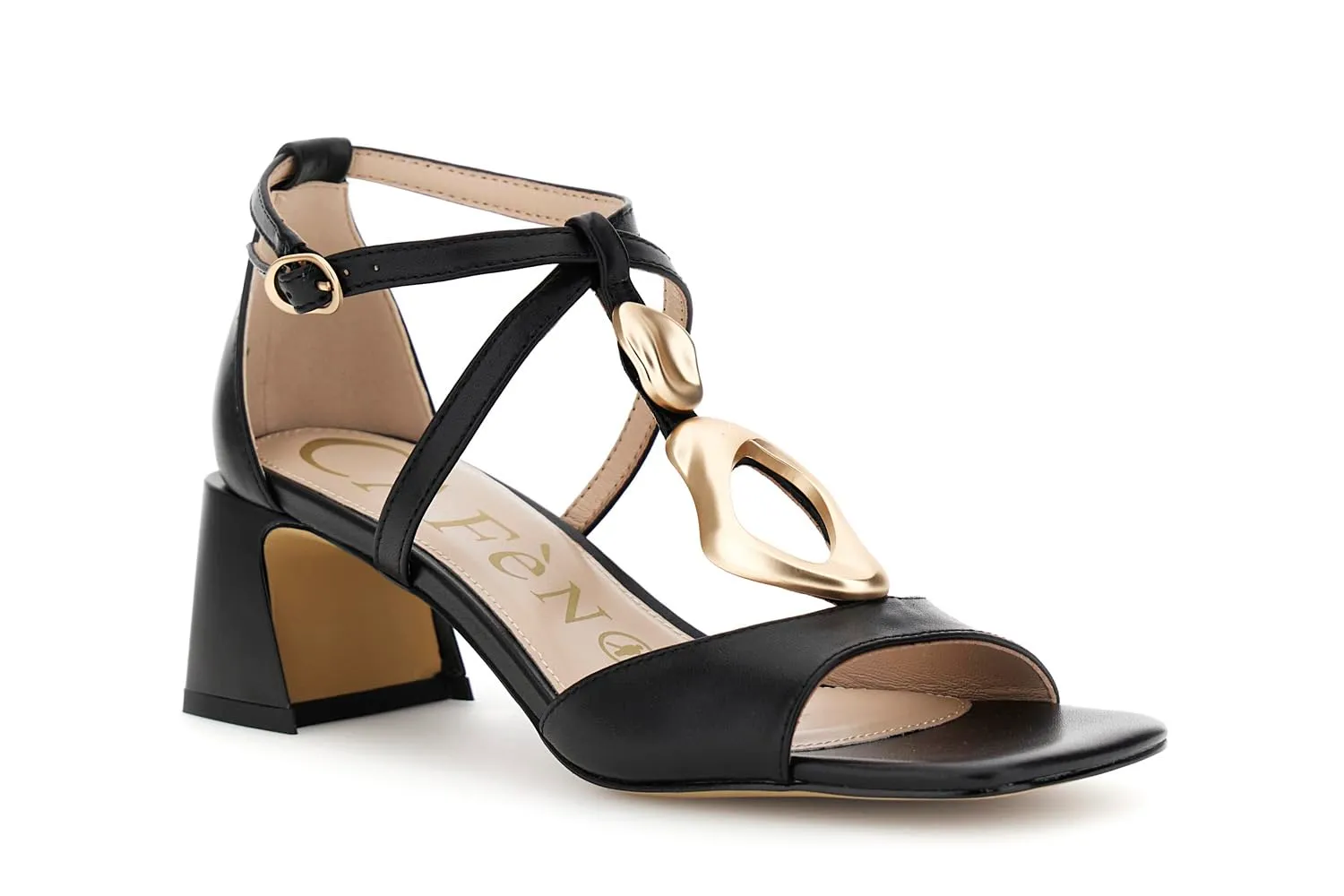 CafèNoir Sandali Nappa Nero Tacco 6 cm 38