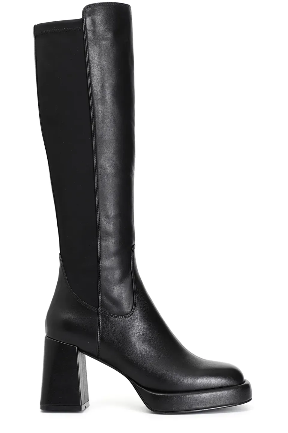 CafèNoir Stivali Donna Pelle Stretch Nero Tacco 80mm