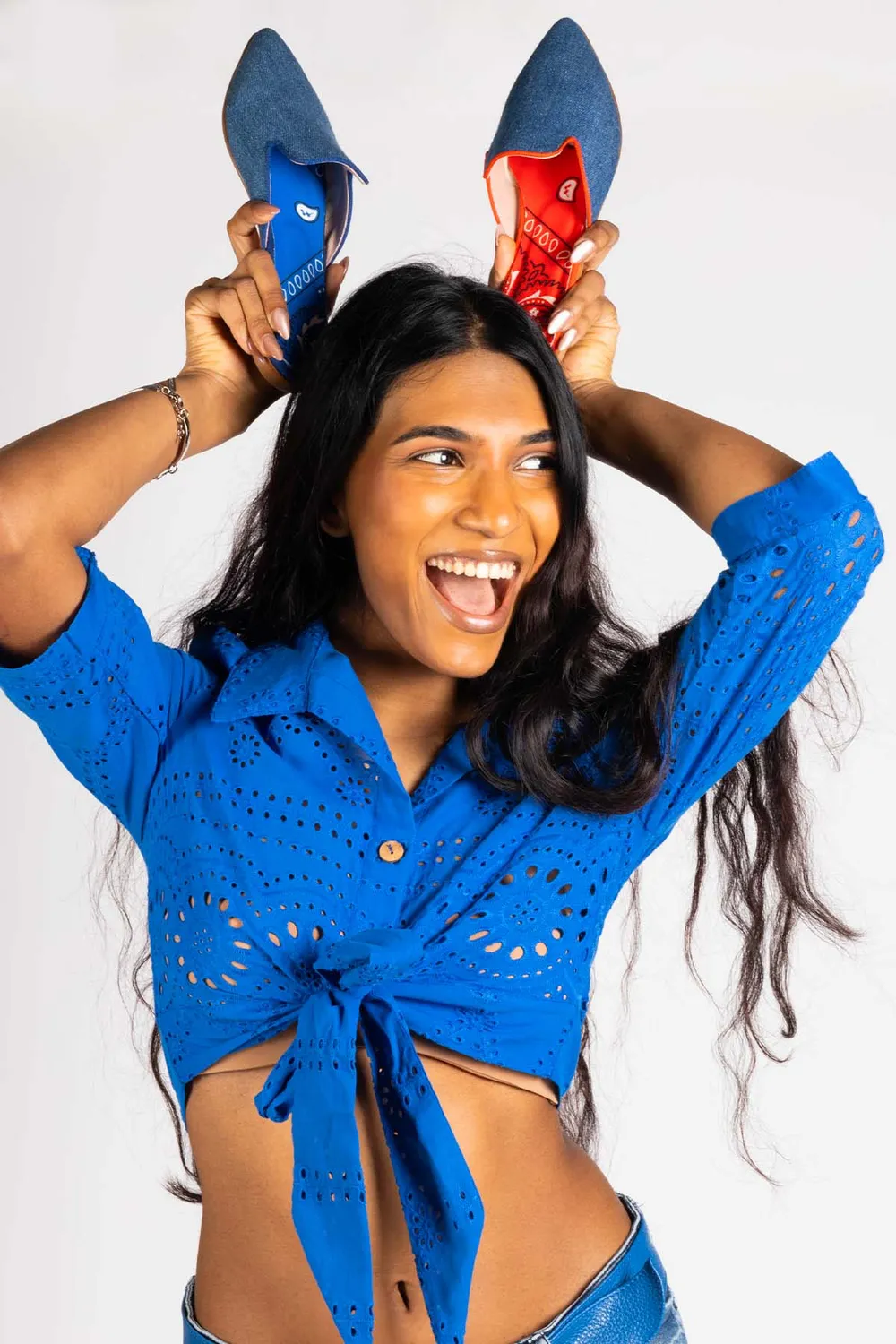 Figus Sabot Blu e Rosso sabot denim fatto a mano