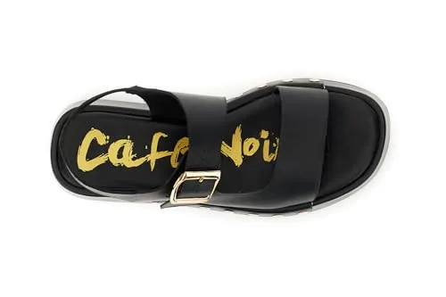 CafèNoir Frate sandali nappa neri zeppa 38 EU
