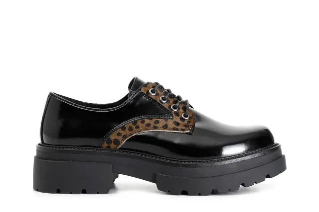 CafèNoir derby donna similpelle nera cavallino