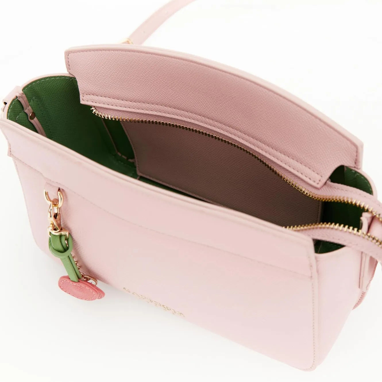 CafèNoir Borsa a Tracolla Effetto Saffiano con Charm