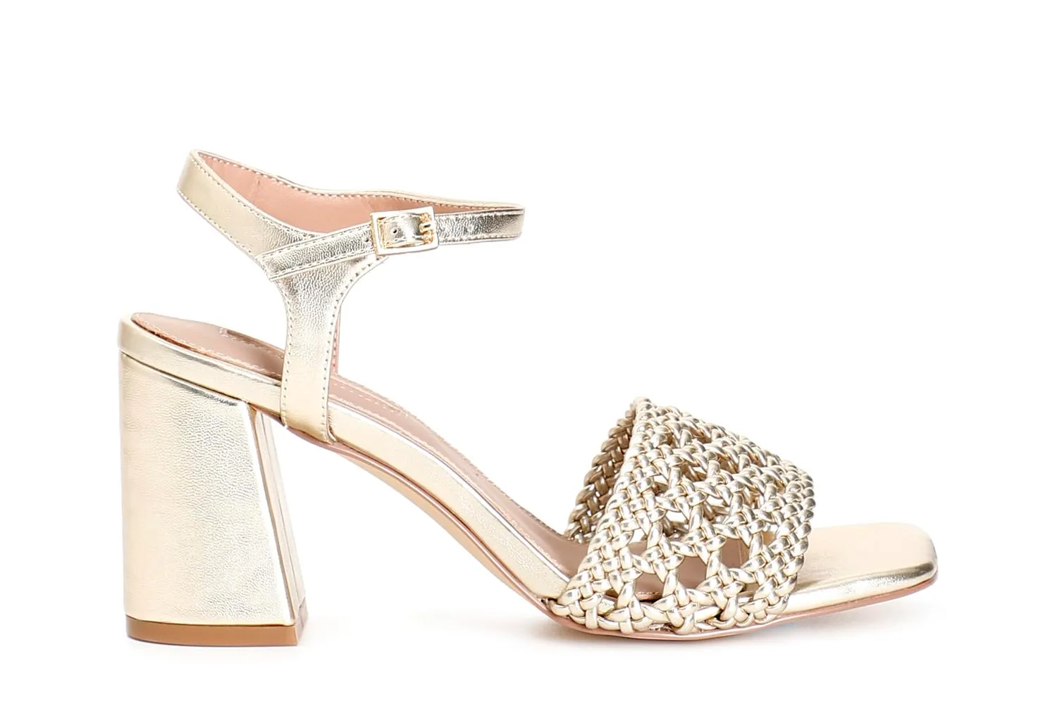 CafèNoir Sandali Intrecciati Platino 39 EU tacco 8,3 cm