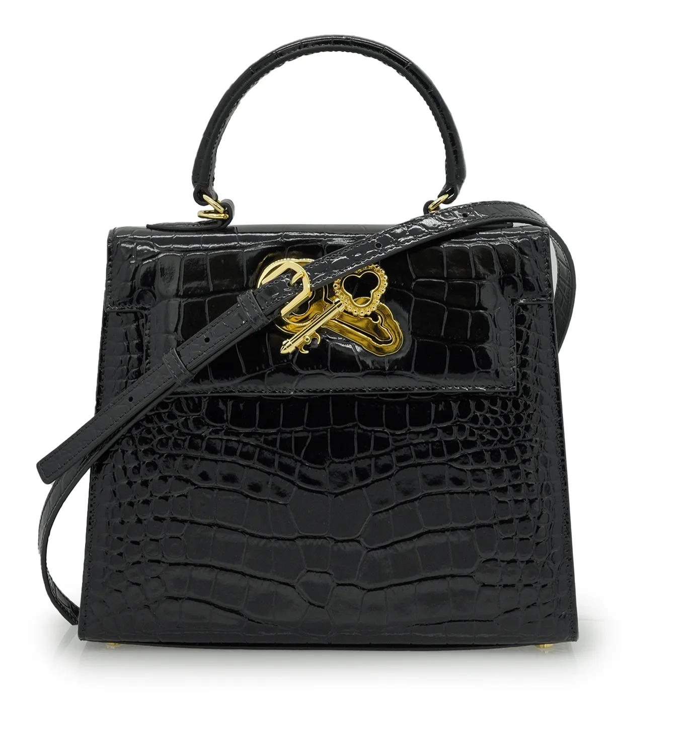 Cardinal Milano Lady Cardinal borsa vitello nero coccodrillo