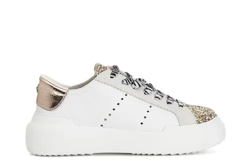 CafèNoir Sneakers donna allacciata bianco oro 39