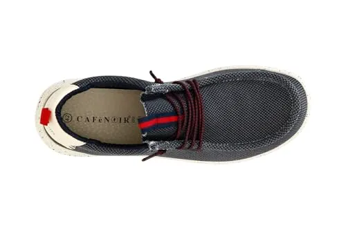 CafèNoir Scarpe Barca Uomo in Canvas Soletta in Pelle