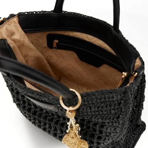 CafèNoir Crochet borsa a mano rafia con charms