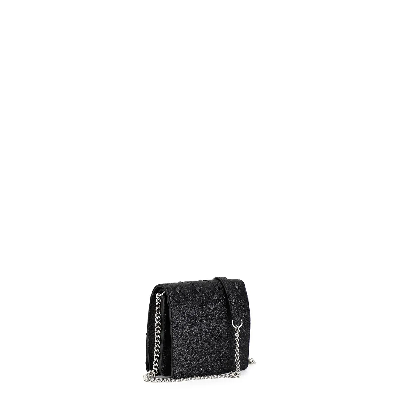 CafèNoir Mini Bag Glitter Pochette Nera Borchie