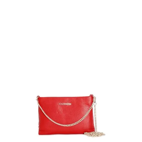 CafèNoir Pochette Pelle Martellata Rossa Catena
