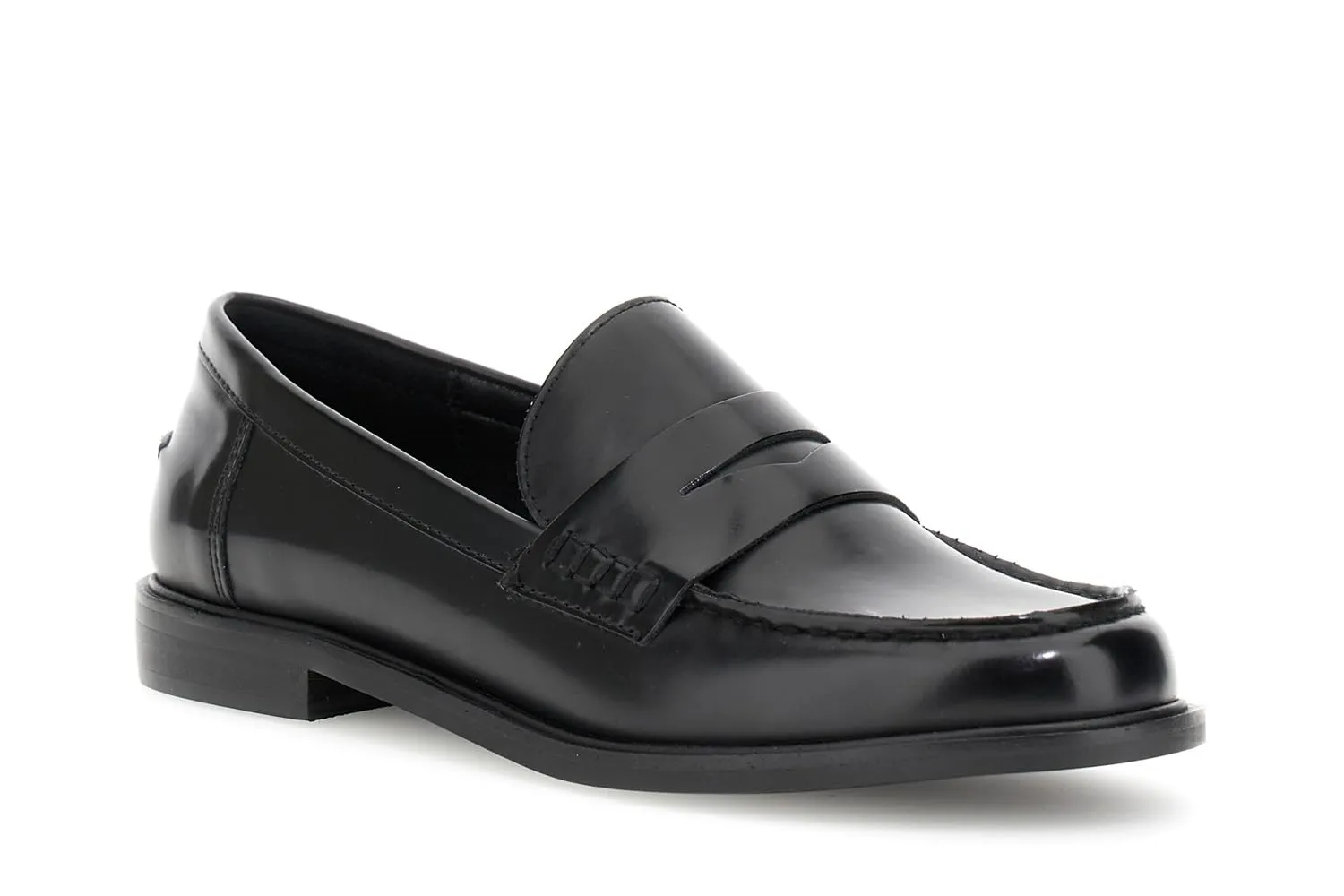 CafèNoir mocassini donna neri spazzolati tacco 2 cm