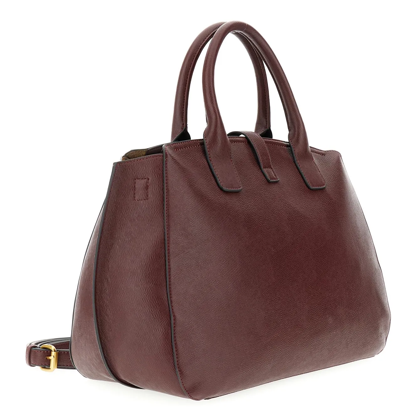 CafèNoir Borsa a Mano Saffiano Tasca Applicata Bordeaux