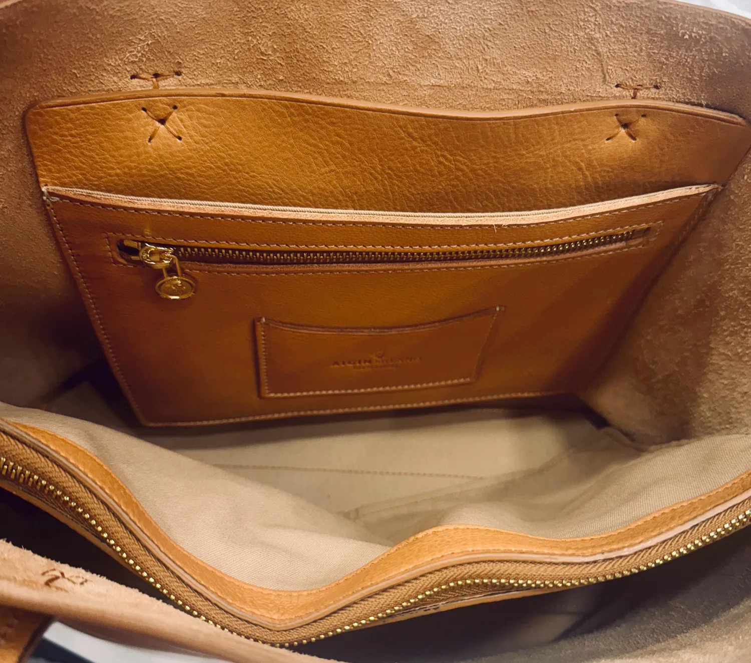 Aigin Milano The Shoulder Bag spalla pelle miele
