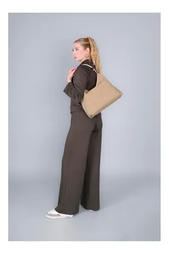 CafèNoir Sacca Morbida Borsa Beige Effetto Suede