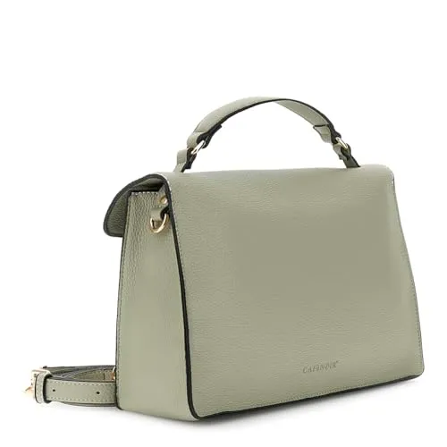 CafèNoir Borsa a Mano Salvia Pattina Logo Effetto Pelle