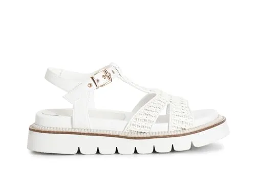 CafèNoir Sandali a T Donna Intreccio Bianchi Zeppa 2,9 cm