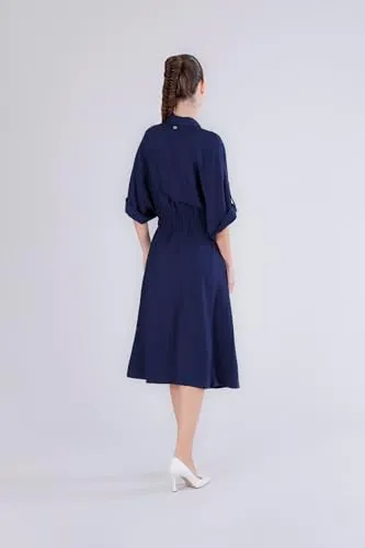 CafèNoir Abito Chemisier Elastico Kimono Navy M