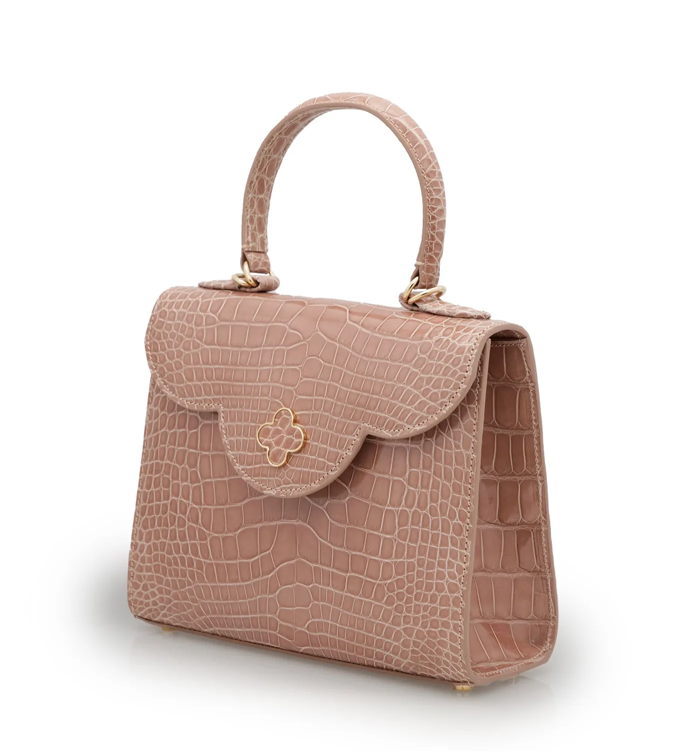 Cardinal Milano First Lady Borsa Mano Alligatore Rosa Tea