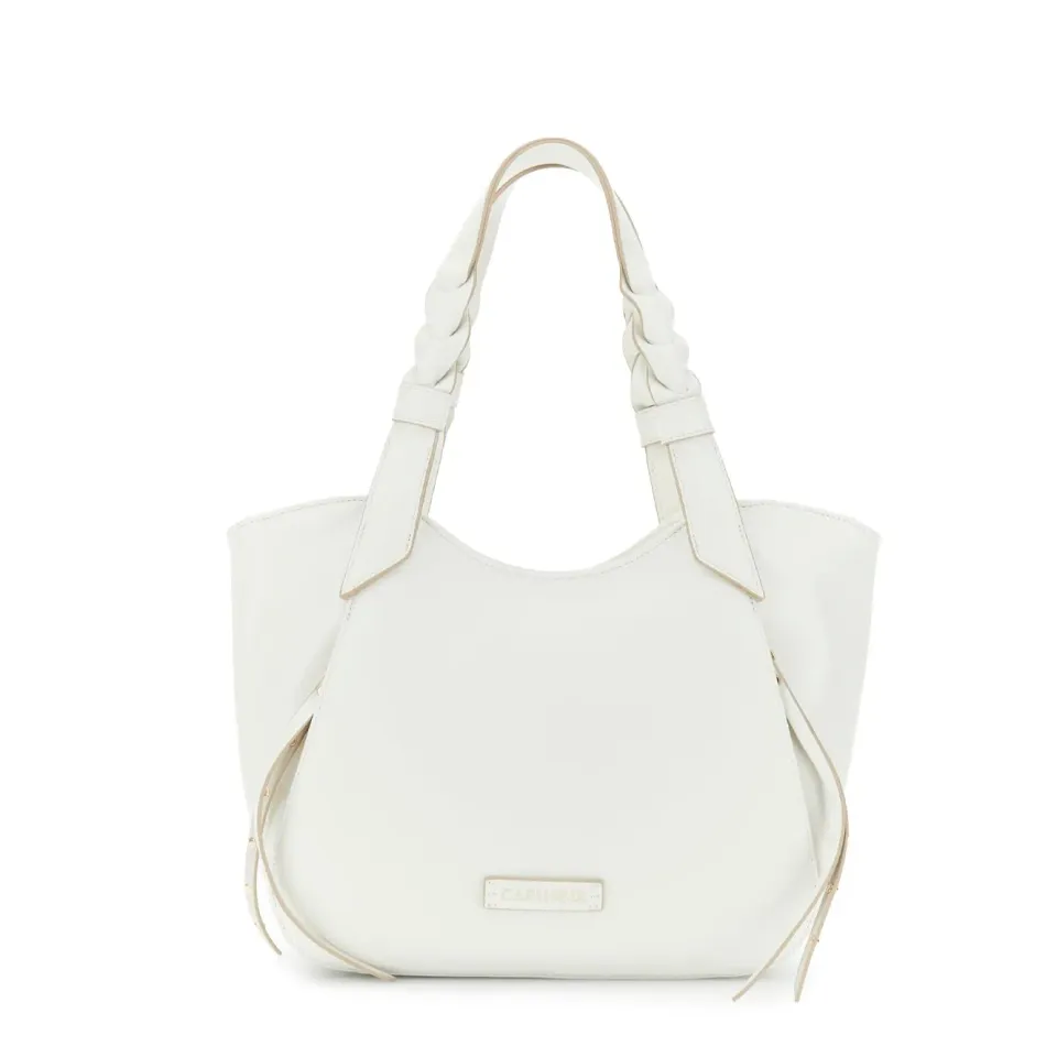 CafèNoir Shopping Tasche Laterali Shopper Panna Intrecciati