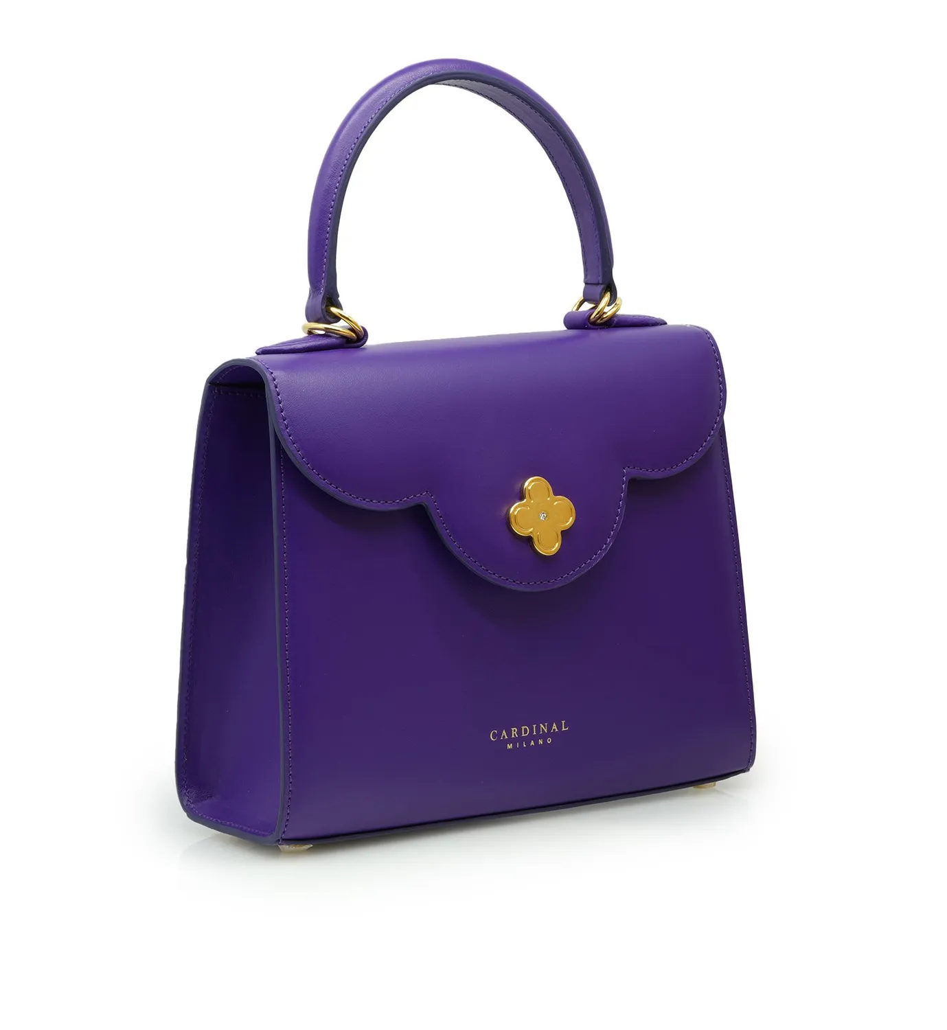 Cardinal Milano First Lady borsa pelle viola liscia