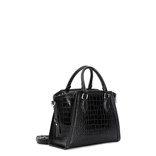 CafèNoir Piccola Tote Coccodrillo Nera Interno Maculato