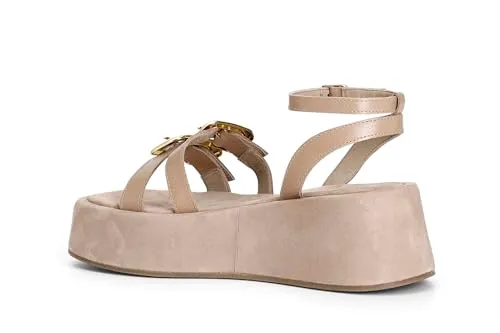 CafèNoir C1XM1535 Sandalo Donna Zeppa Doppia Fascia Fibbia