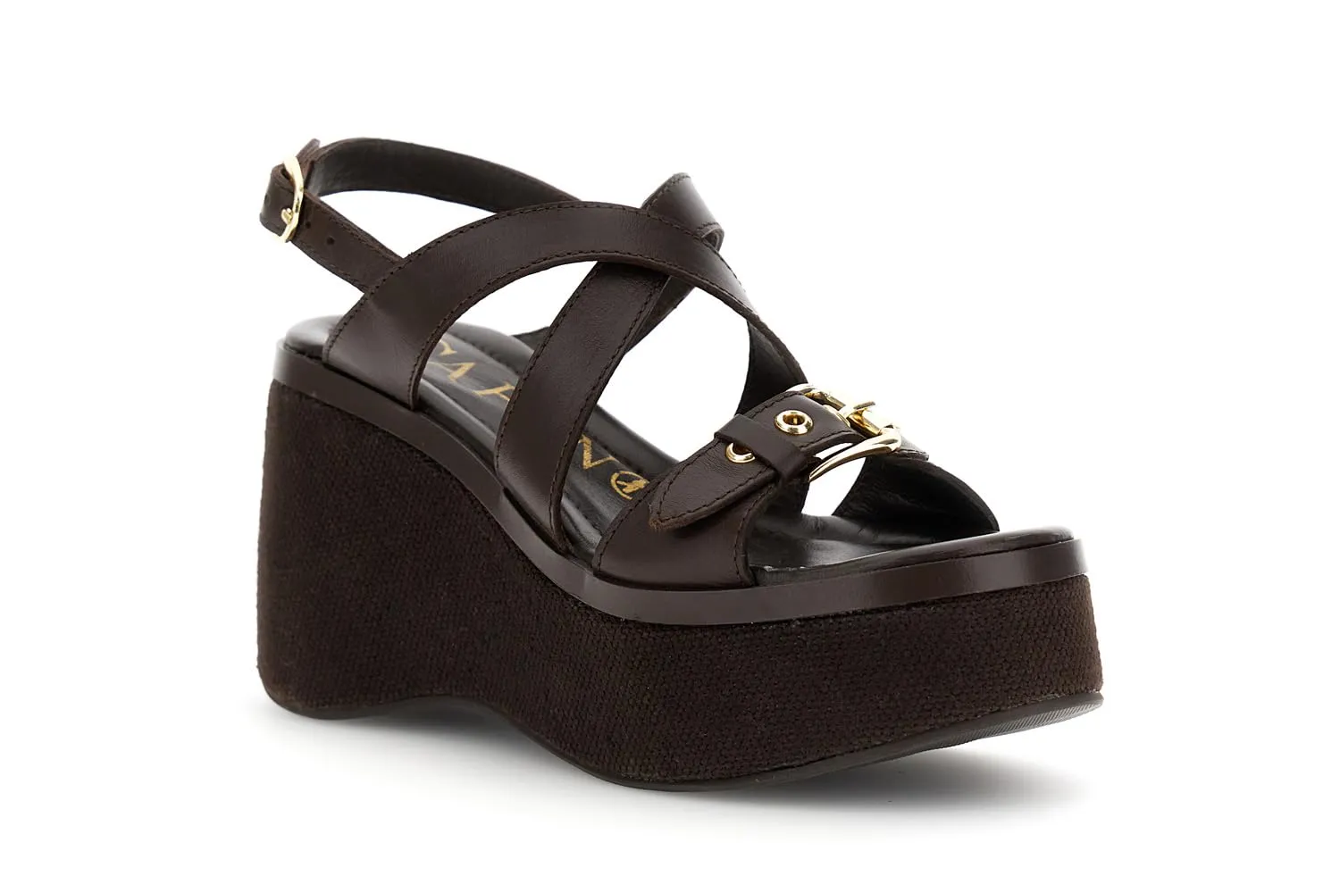 CafèNoir Sandali Donna Pelle Zeppa 9 cm Incrocio